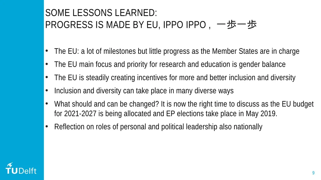 Diversity and inclusivity in EU Research policy - slide 9 of 10