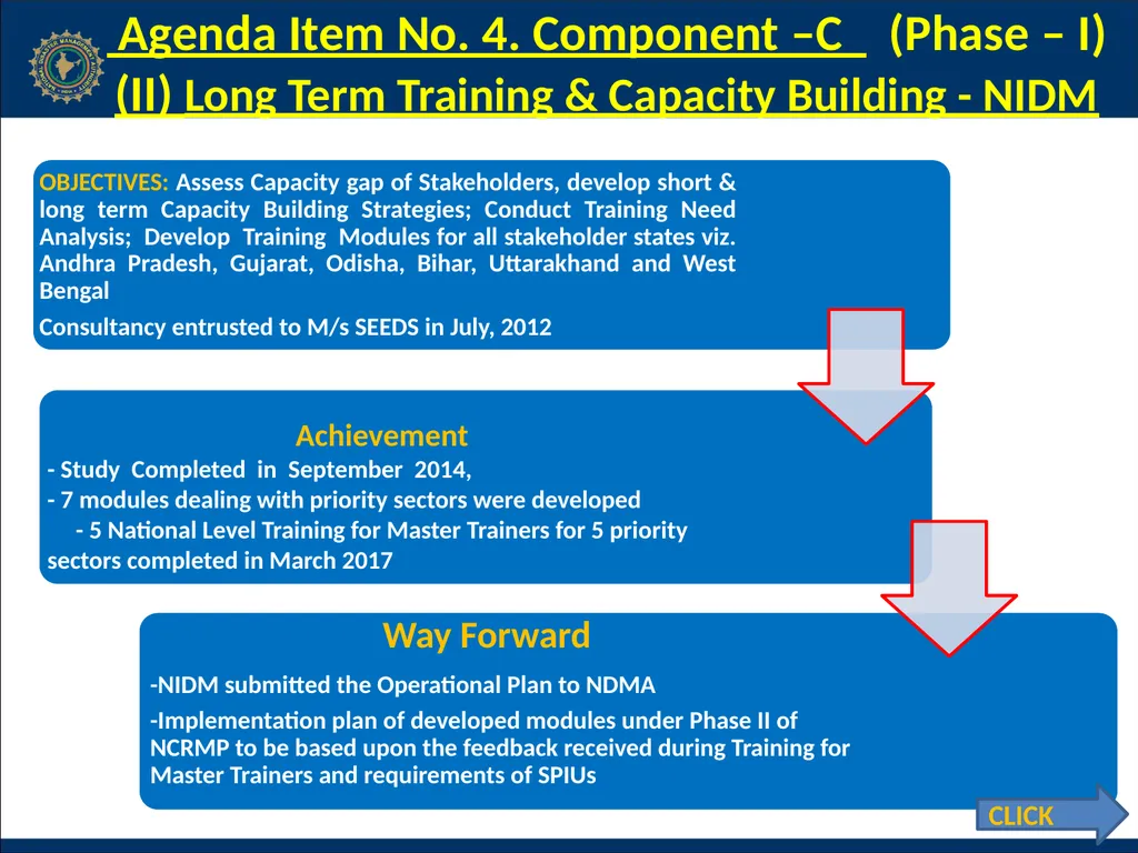 NCRMP Phase-I, Project Steering Committee Meeting - slide 10 of 30