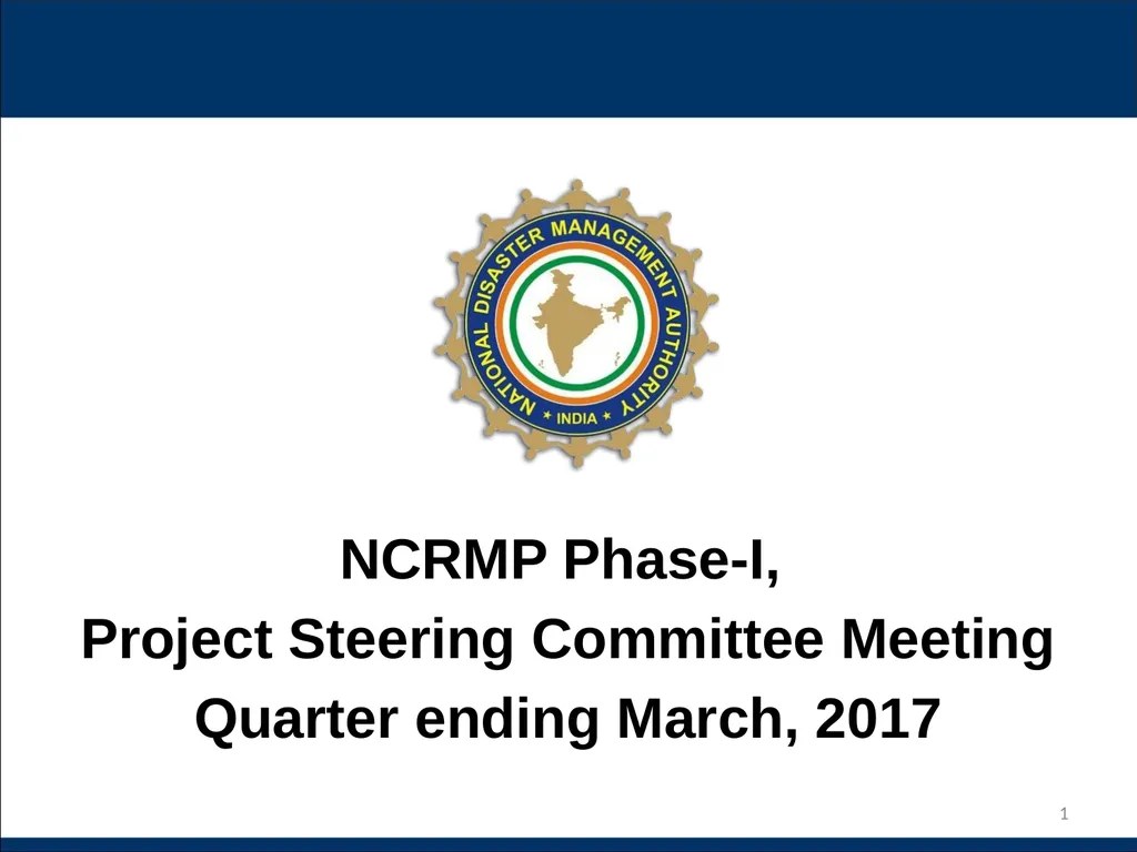 NCRMP Phase-I, Project Steering Committee Meeting - slide 1 of 30