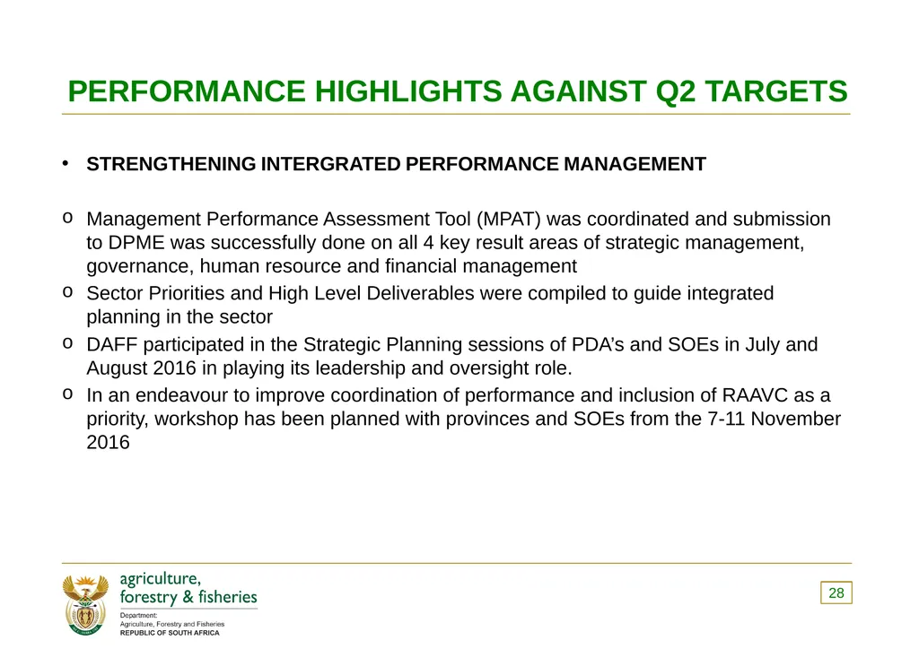 PRESENTATION TO THE PORTFOLIO COMMITTEE ON 8 - slide 28 of 67