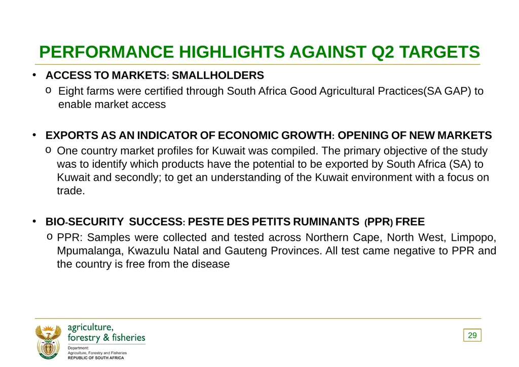 PRESENTATION TO THE PORTFOLIO COMMITTEE ON 8 - slide 29 of 67