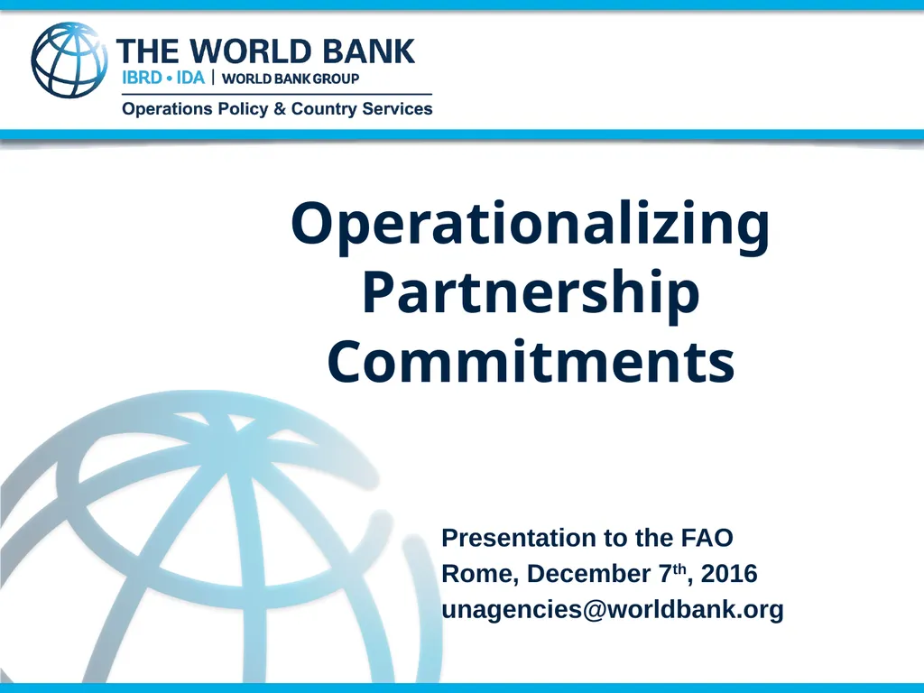 Operationalizing Partnership Commitments