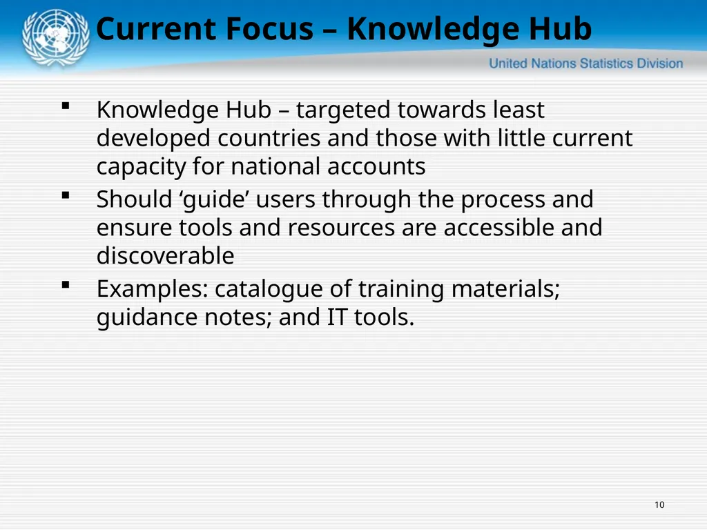 United Nations Statistics Division ISWGNA Task - slide 10 of 14