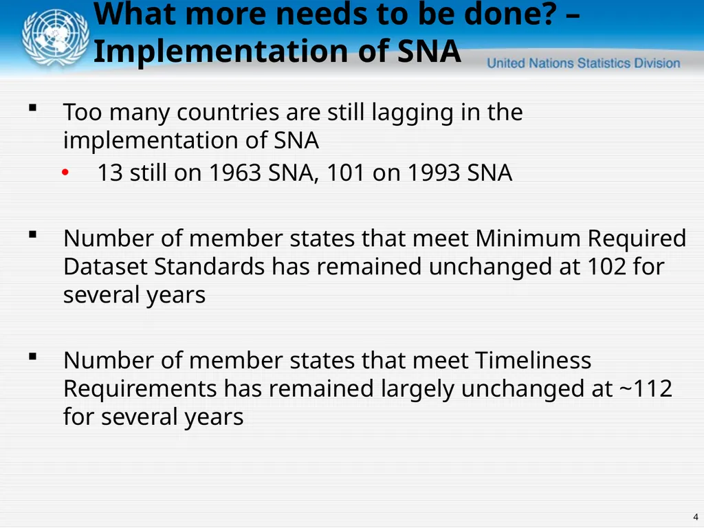 United Nations Statistics Division ISWGNA Task - slide 4 of 14