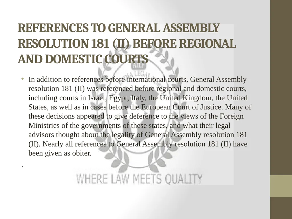 THE UN PARTITION PLAN AND INTERNATIONAL LAW BY - slide 6 of 15