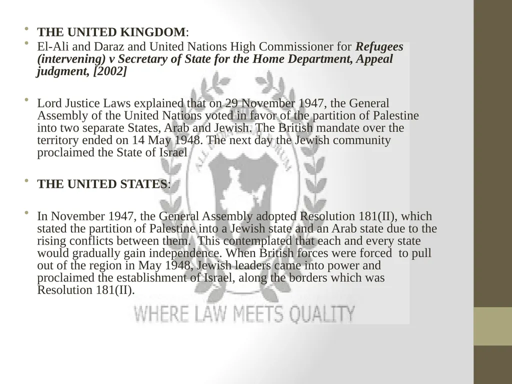 THE UN PARTITION PLAN AND INTERNATIONAL LAW BY - slide 9 of 15