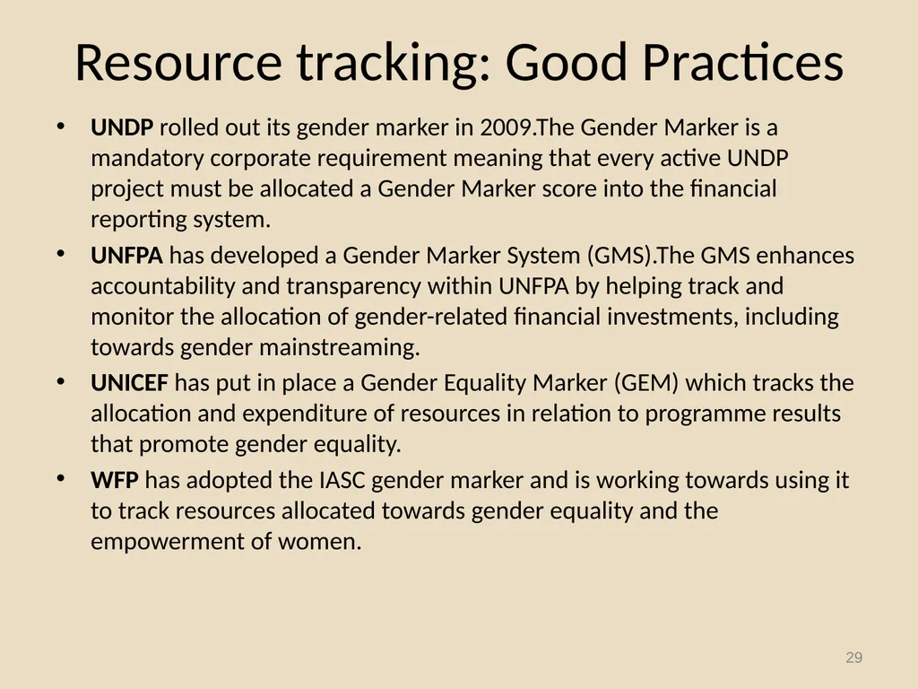 System-wide Action Plan for implementation of the - slide 29 of 30