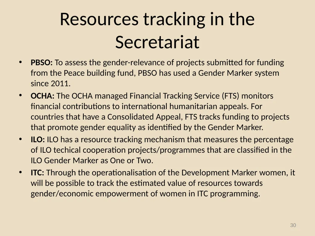 System-wide Action Plan for implementation of the - slide 30 of 30