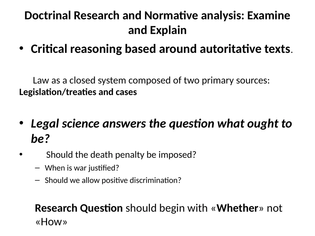 Masters Research Questions and Legal Writing - slide 2 of 51