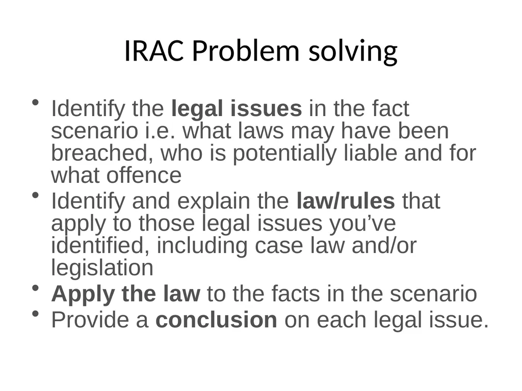 Masters Research Questions and Legal Writing - slide 27 of 51