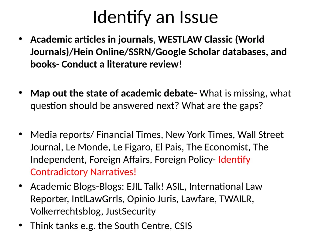 Masters Research Questions and Legal Writing - slide 5 of 51