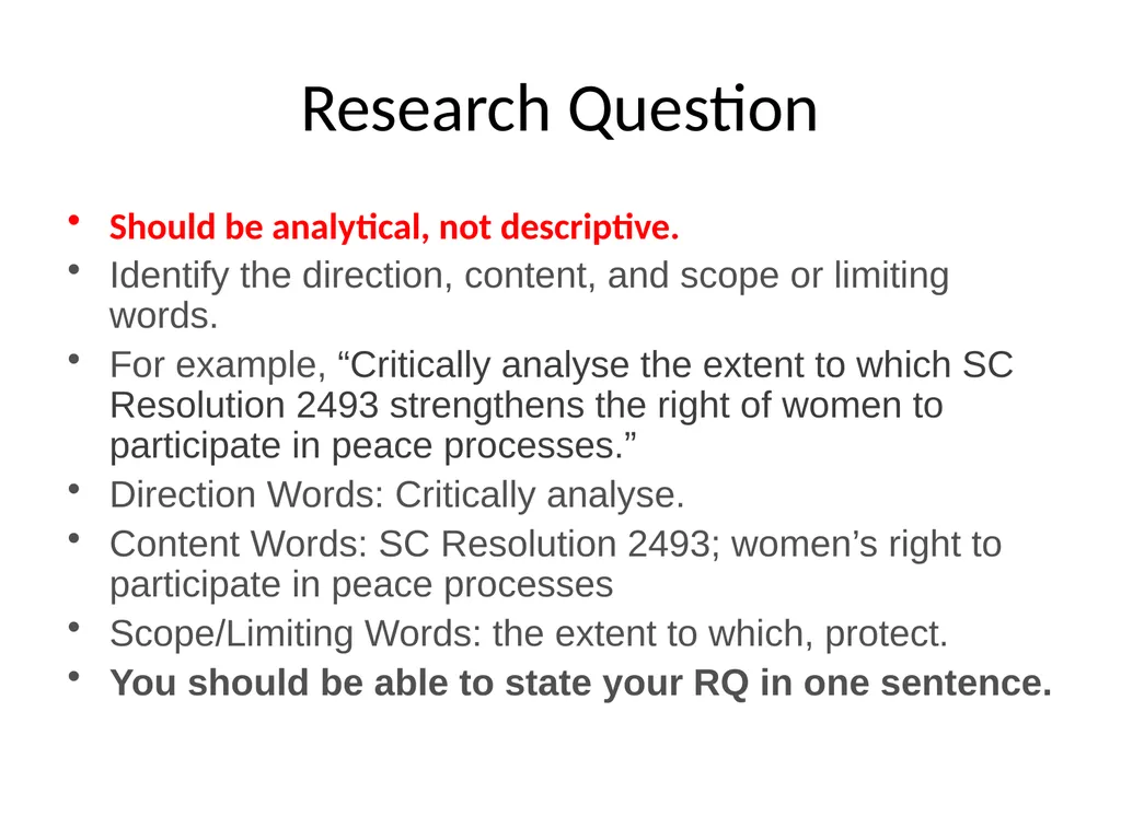 Masters Research Questions and Legal Writing - slide 26 of 51