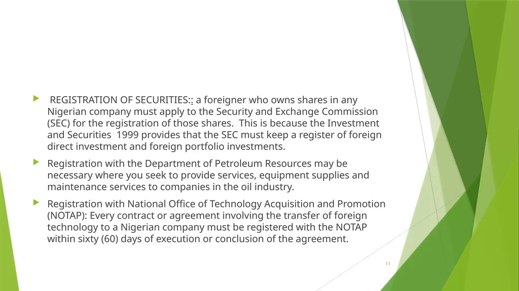 NIGERIAN IMMIGRATION POLICY BEING A PRESENTATION - slide 11 of 23