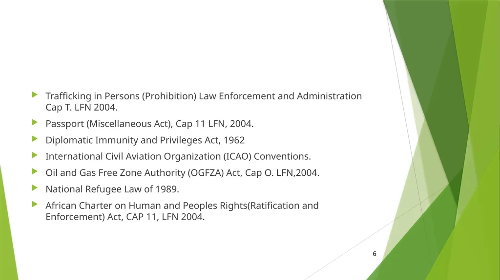 NIGERIAN IMMIGRATION POLICY BEING A PRESENTATION - slide 6 of 23