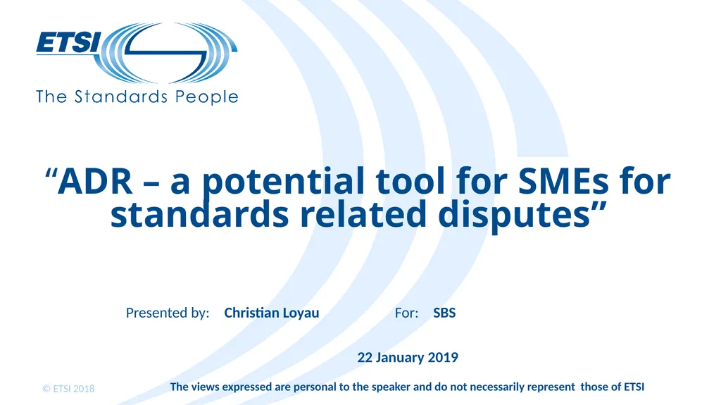 22 January 2019 The views expressed are personal