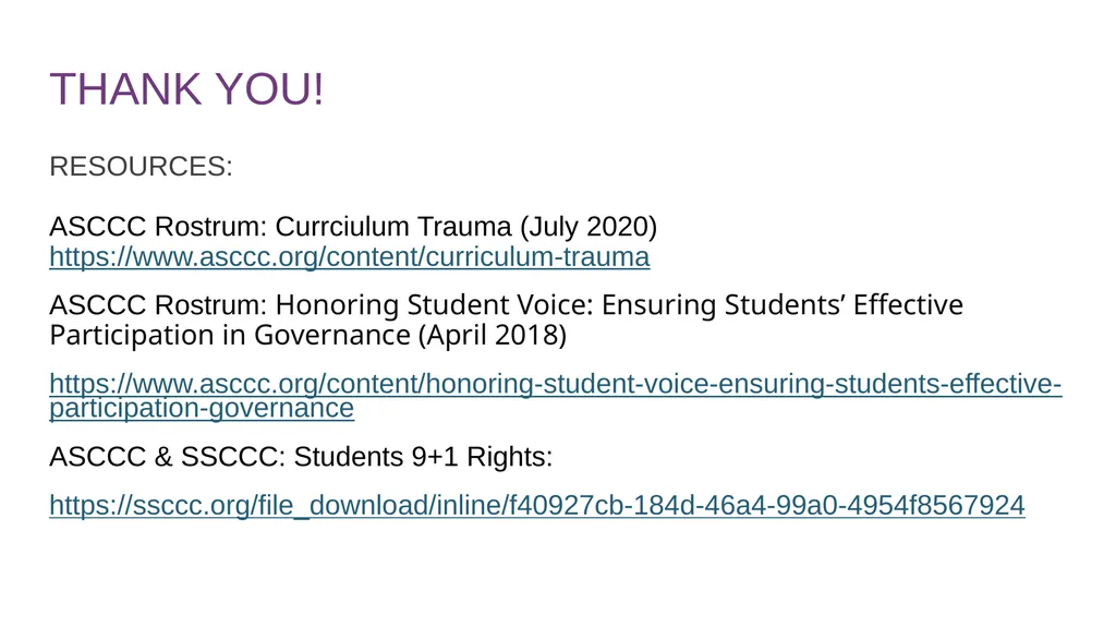 Students Role in Curriculum Angelica Campos, SSCCC - slide 15 of 15