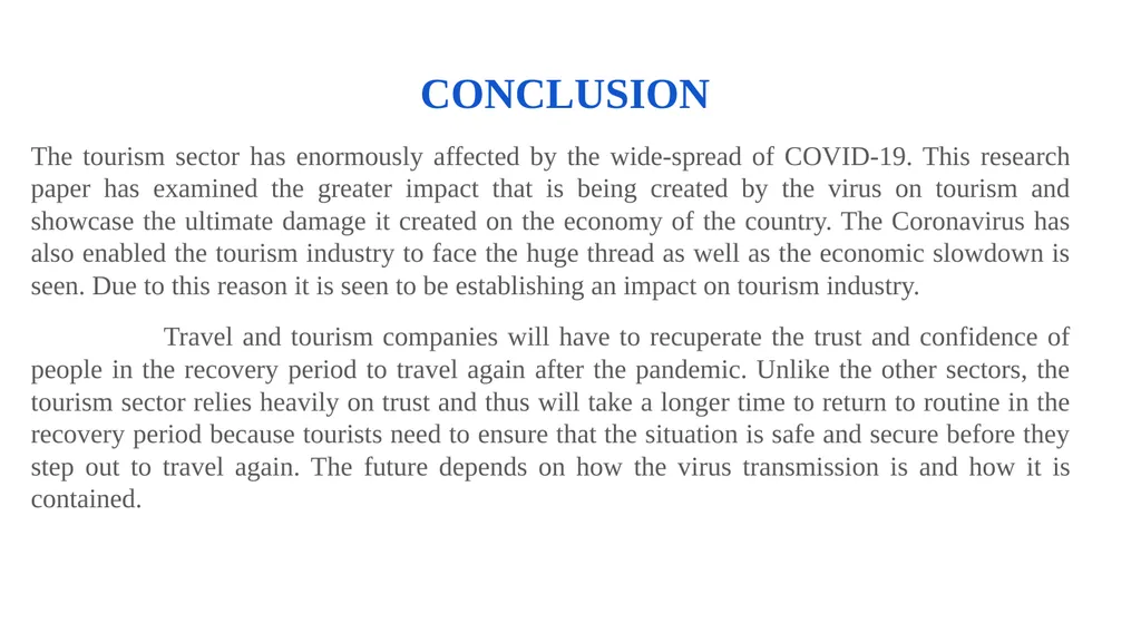IMPACTS OF COVID-19 PANDEMIC ON TOURISM INDUSTRY - slide 11 of 12