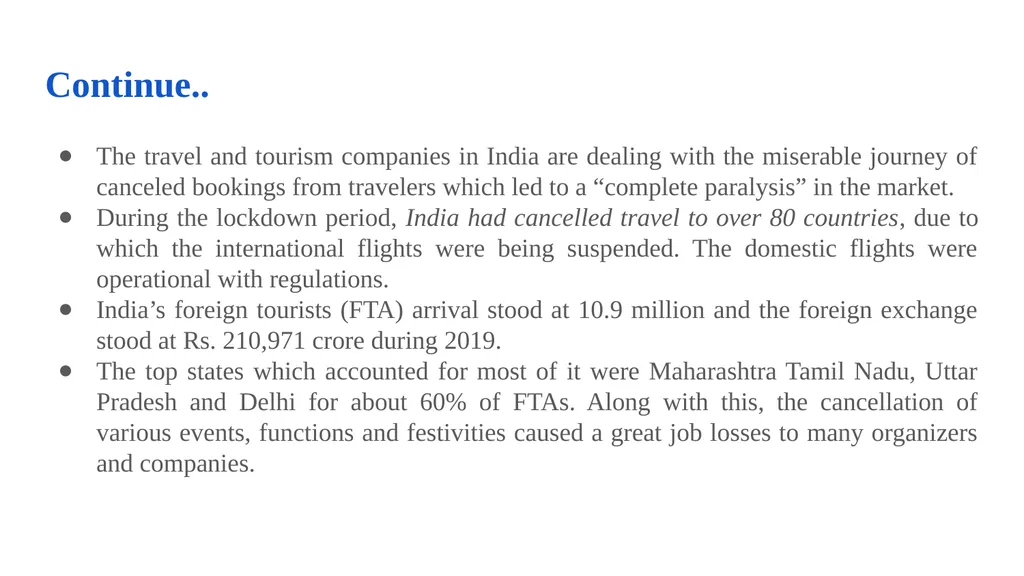 IMPACTS OF COVID-19 PANDEMIC ON TOURISM INDUSTRY - slide 6 of 12