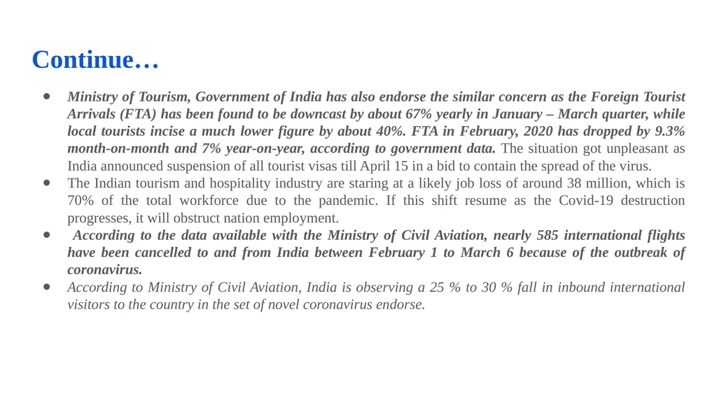 IMPACTS OF COVID-19 PANDEMIC ON TOURISM INDUSTRY - slide 8 of 12