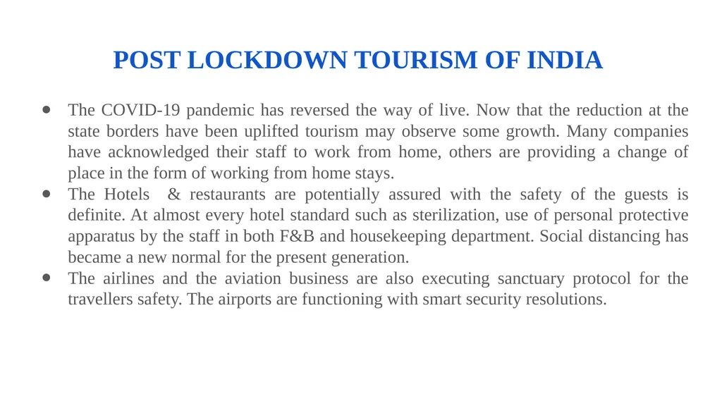IMPACTS OF COVID-19 PANDEMIC ON TOURISM INDUSTRY - slide 9 of 12