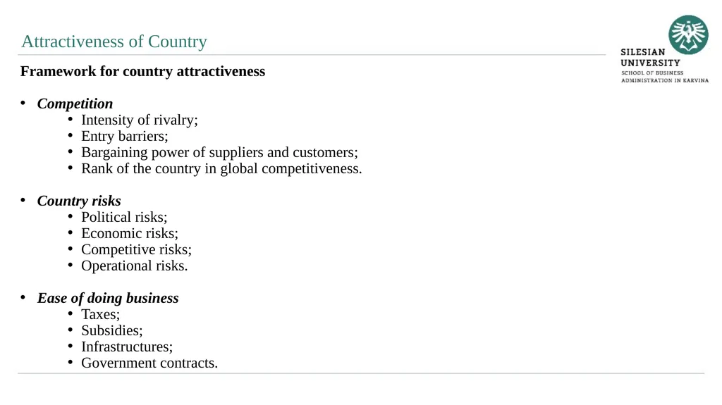 Evaluation of Quality of Business Environment 10. - slide 21 of 27