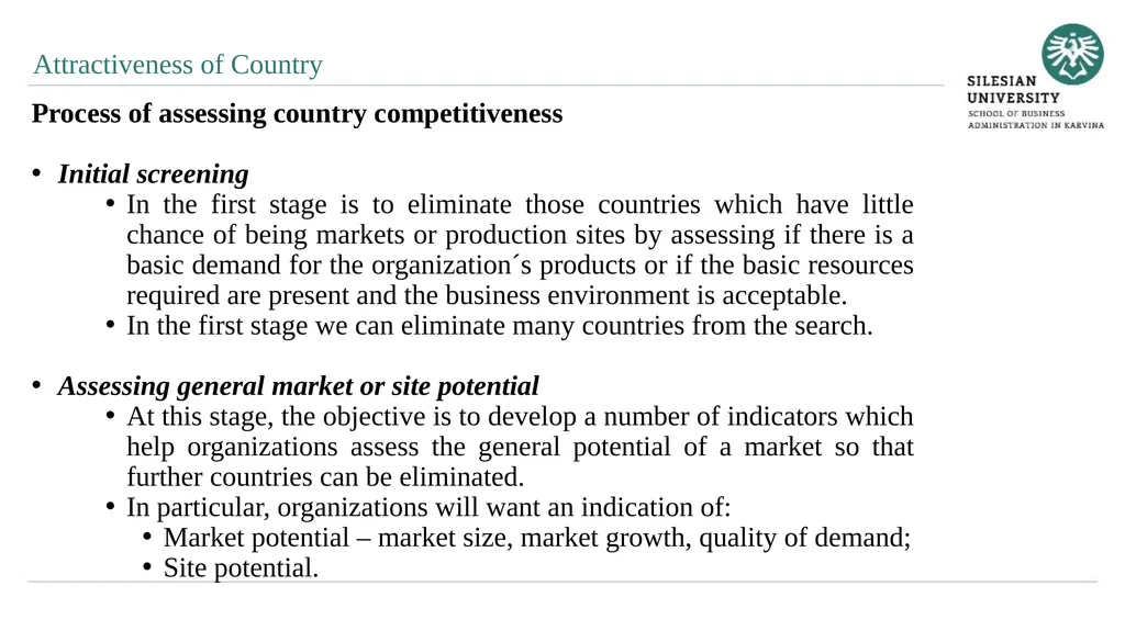 Evaluation of Quality of Business Environment 10. - slide 22 of 27