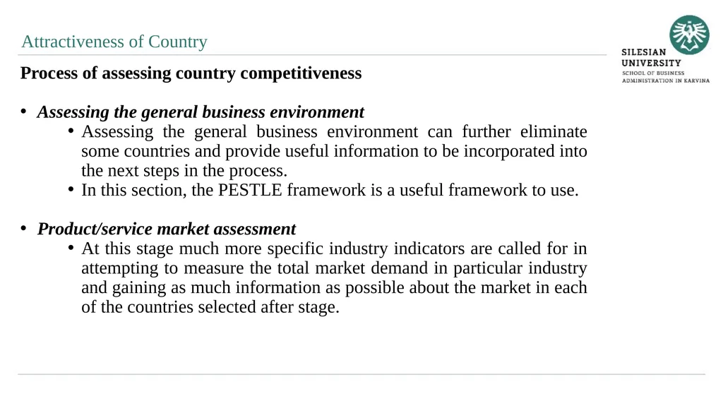 Evaluation of Quality of Business Environment 10. - slide 23 of 27