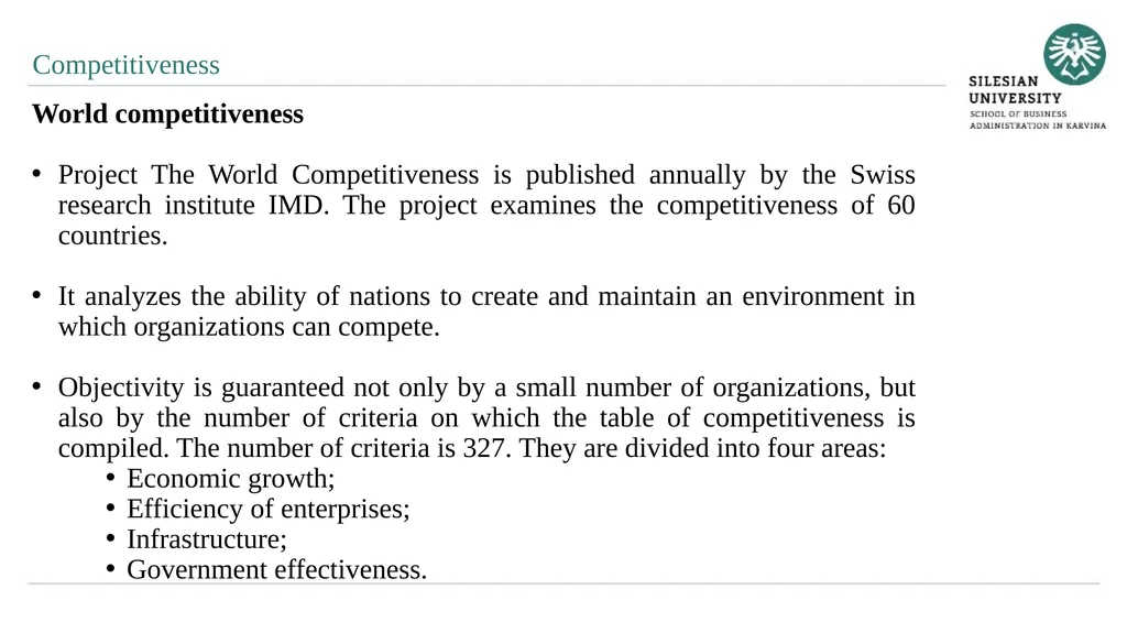 Evaluation of Quality of Business Environment 10. - slide 11 of 27