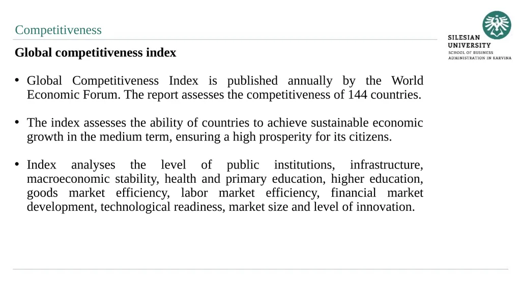 Evaluation of Quality of Business Environment 10. - slide 9 of 27
