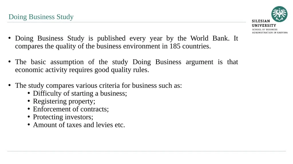 Evaluation of Quality of Business Environment 10. - slide 13 of 27