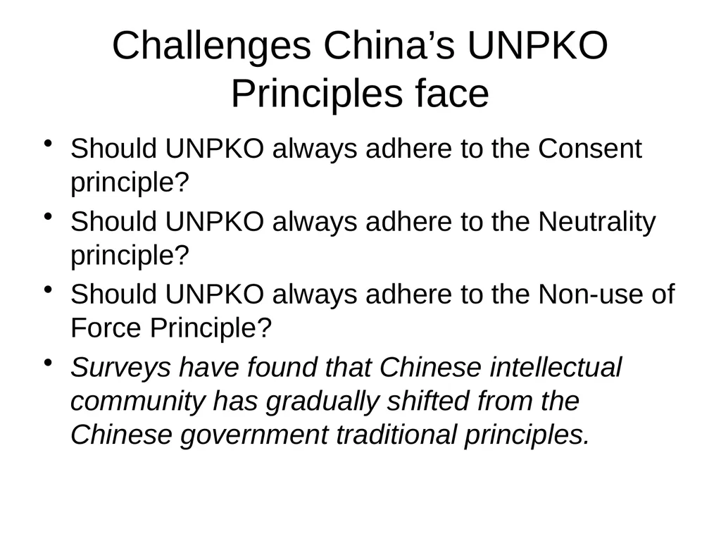 China’s UN Peacekeeping Operations ---Policy - slide 29 of 34