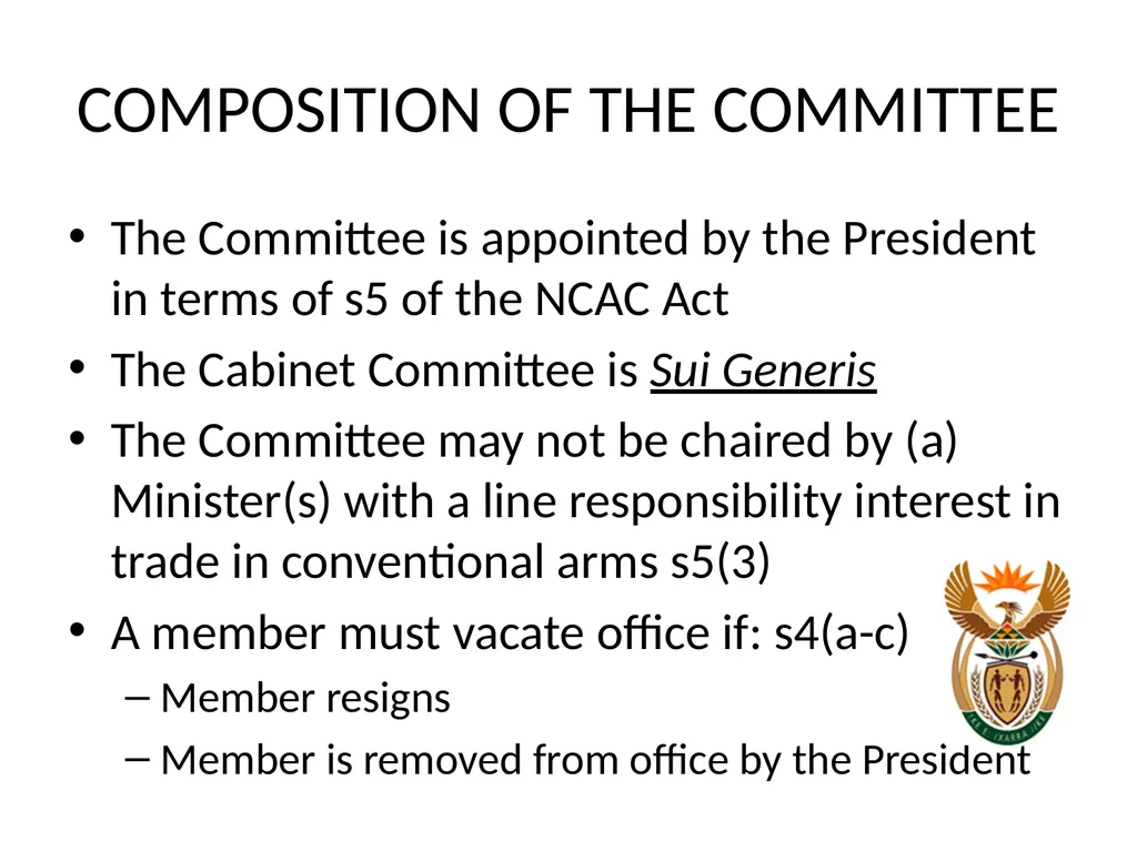 NATIONAL CONVENTIONAL ARMS CONTROL COMMITTEE - slide 13 of 39
