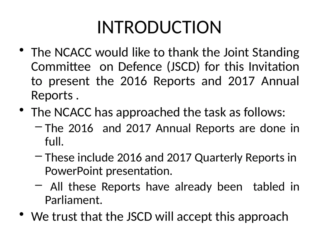 NATIONAL CONVENTIONAL ARMS CONTROL COMMITTEE - slide 2 of 39