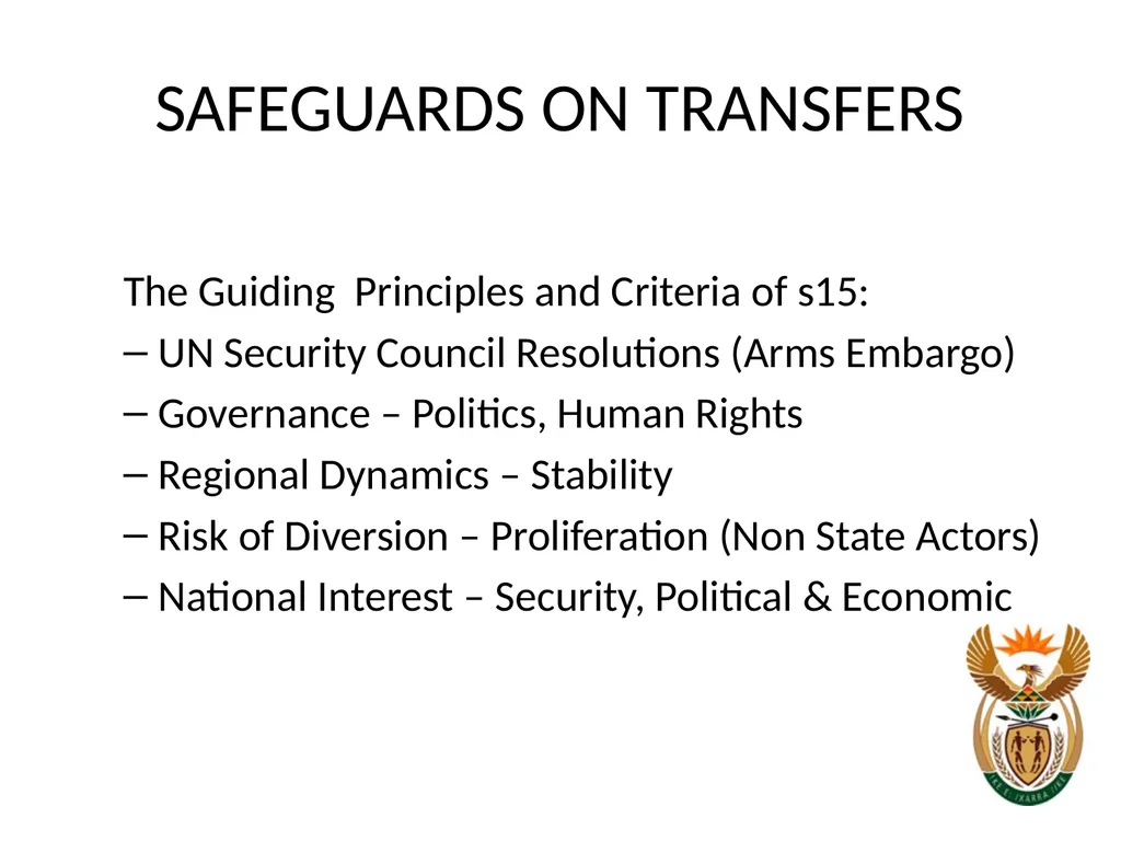 NATIONAL CONVENTIONAL ARMS CONTROL COMMITTEE - slide 22 of 39
