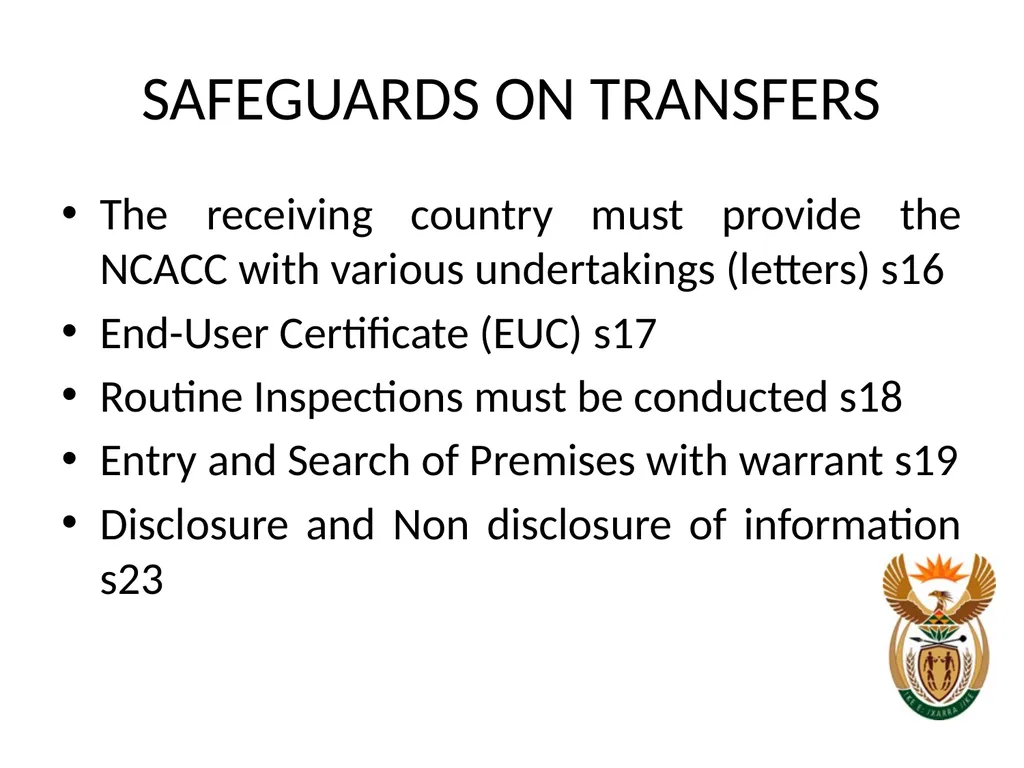 NATIONAL CONVENTIONAL ARMS CONTROL COMMITTEE - slide 23 of 39