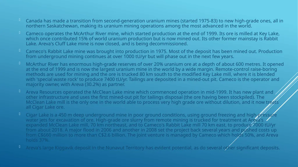 Lecture 12. Australia and Canada uranium markets - slide 5 of 26