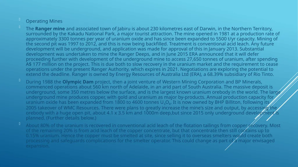 Lecture 12. Australia and Canada uranium markets - slide 20 of 26