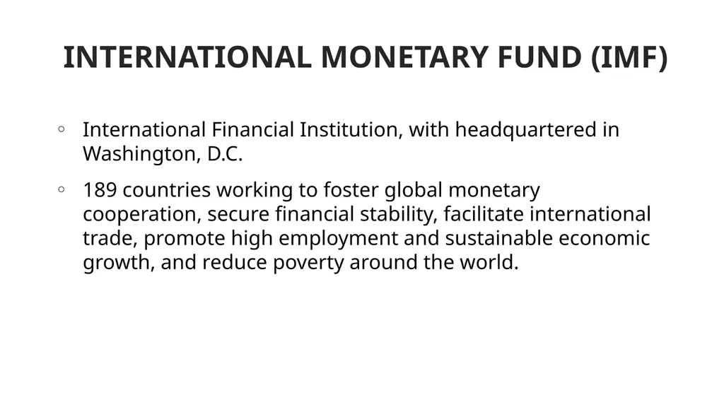 Fondo monetario internacional Dr. Clemente Landa - slide 2 of 13