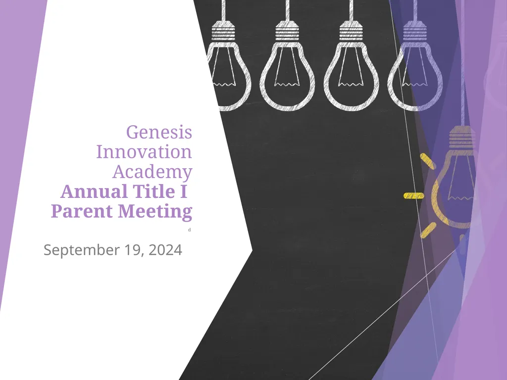 Genesis Innovation Academy Annual Title I Parent - slide 1 of 17
