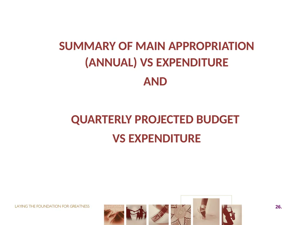 First QUARTER PERFORMANCE REPORT first quarter for - slide 26 of 48