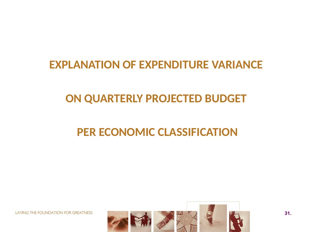 First QUARTER PERFORMANCE REPORT first quarter for - slide 31 of 48