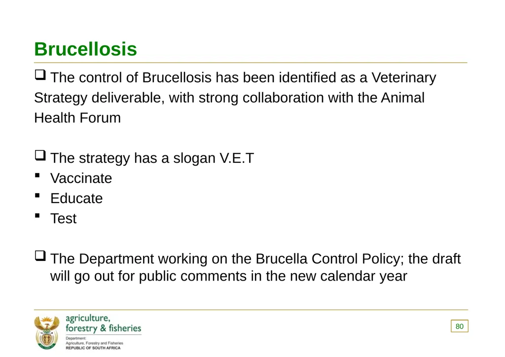 PRESENTATION TO THE PORTFOLIO COMMITTEE OF - slide 80 of 82