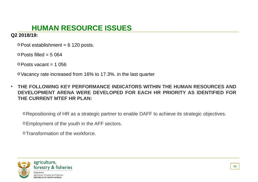 PRESENTATION TO THE PORTFOLIO COMMITTEE OF - slide 43 of 82