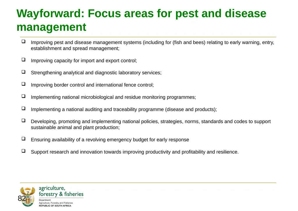 PRESENTATION TO THE PORTFOLIO COMMITTEE OF - slide 82 of 82