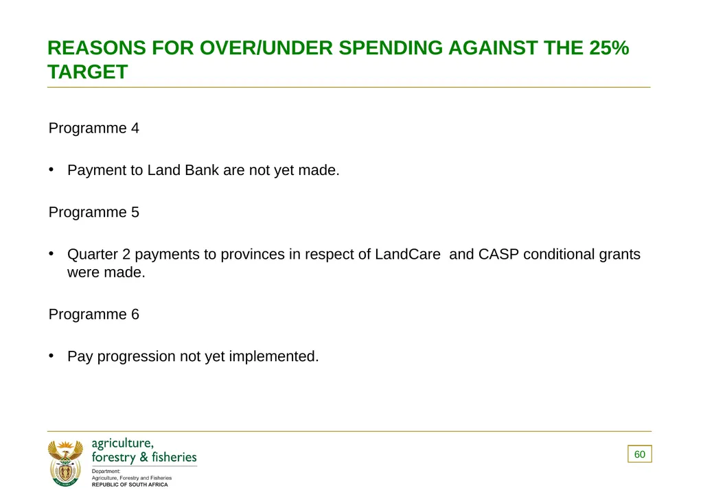 PRESENTATION TO THE PORTFOLIO COMMITTEE OF - slide 60 of 82