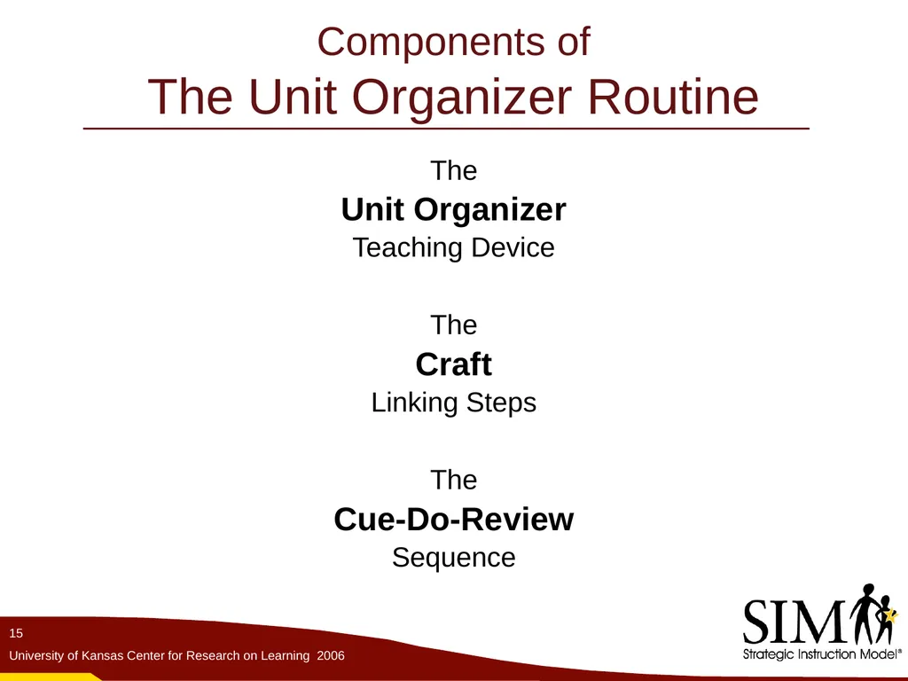 The Unit Organizer Routine The Content Enhancement - slide 15 of 56