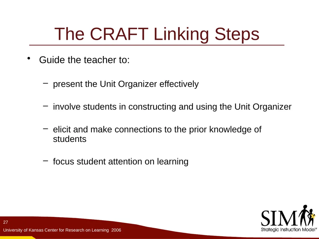 The Unit Organizer Routine The Content Enhancement - slide 27 of 56