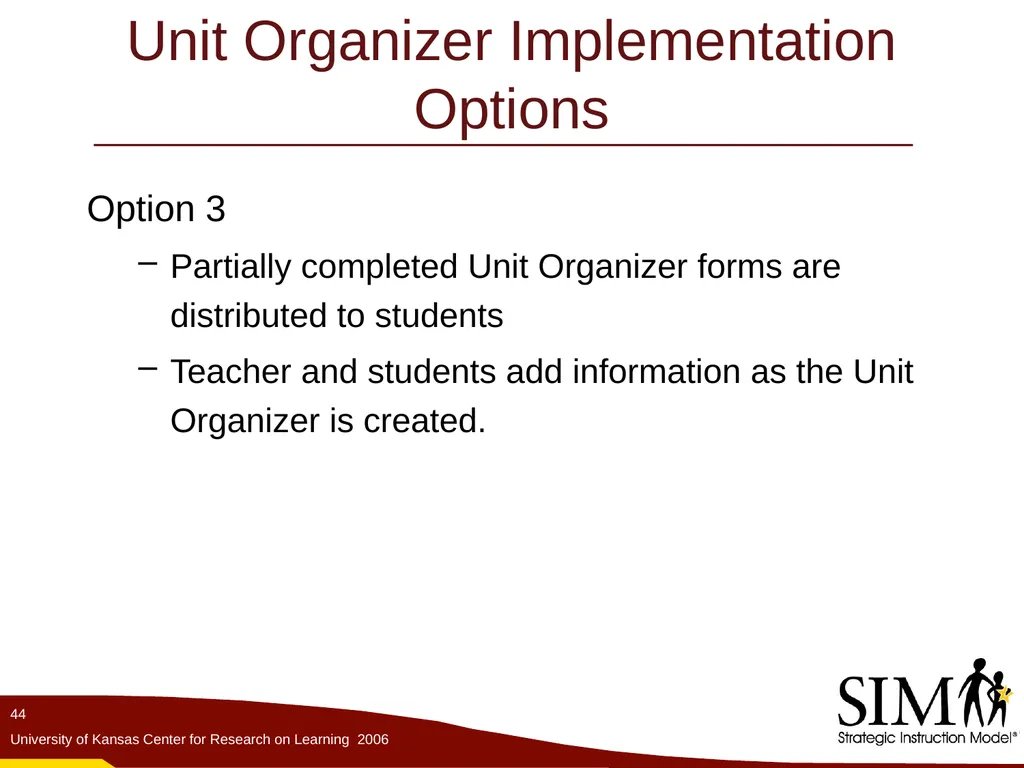 The Unit Organizer Routine The Content Enhancement - slide 44 of 56