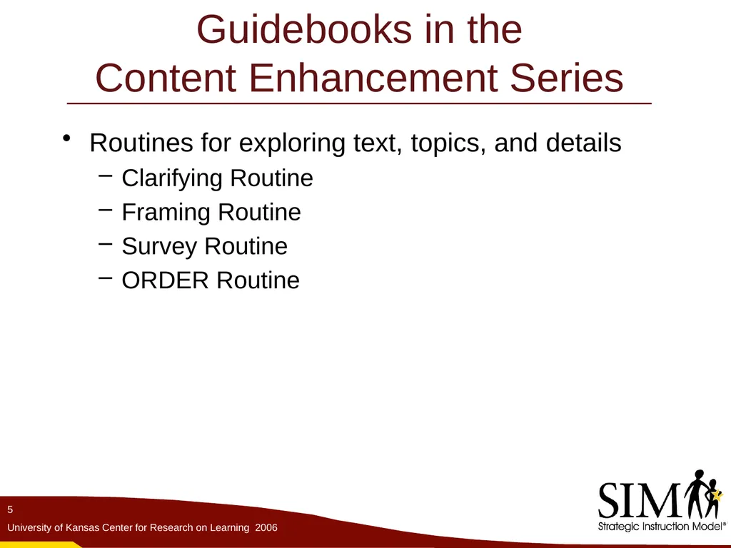 The Unit Organizer Routine The Content Enhancement - slide 5 of 56
