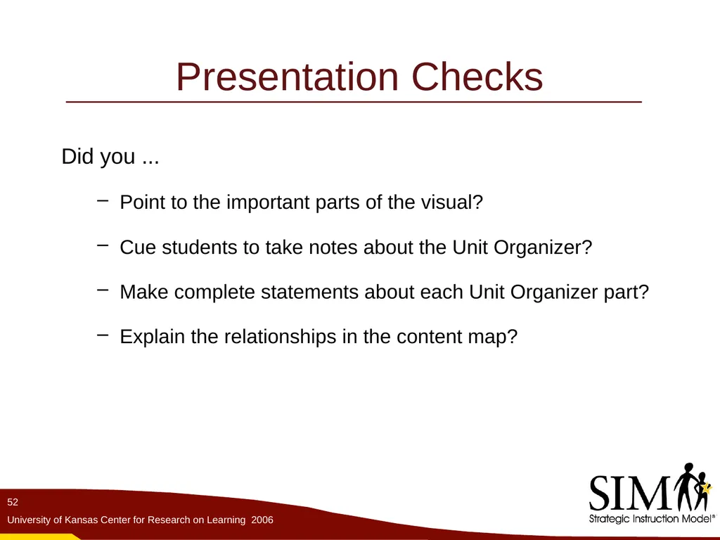 The Unit Organizer Routine The Content Enhancement - slide 52 of 56